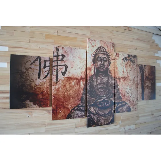 Cuadros Polipticos De 150x80 Buda. Bastidor De Madera.
