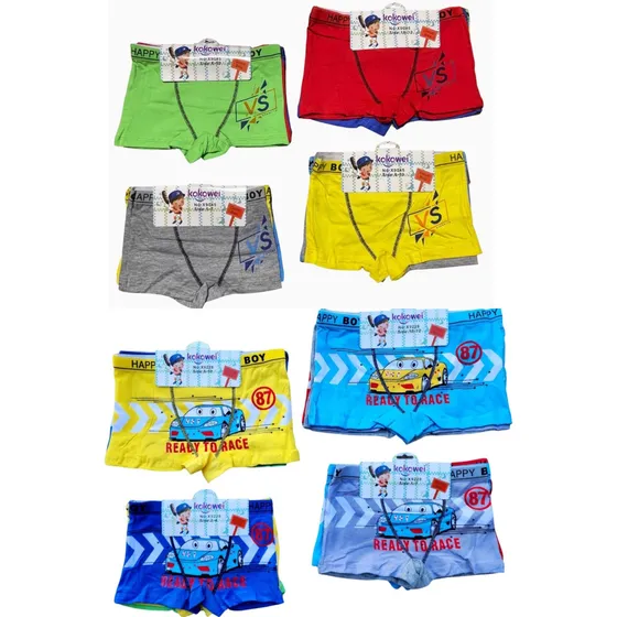 Pack 12.boxer Niño Económico Algodón Con Dibujo Animados