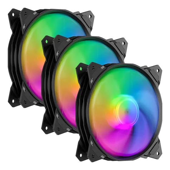 3 Ventiladores 120mm. 4 Pines Silenciosos Y Alto Flujo Aire.