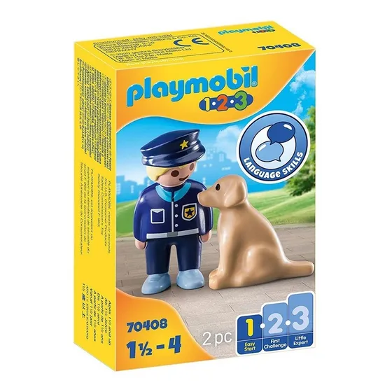 Playmobil 123 70408 Policia Con Perro