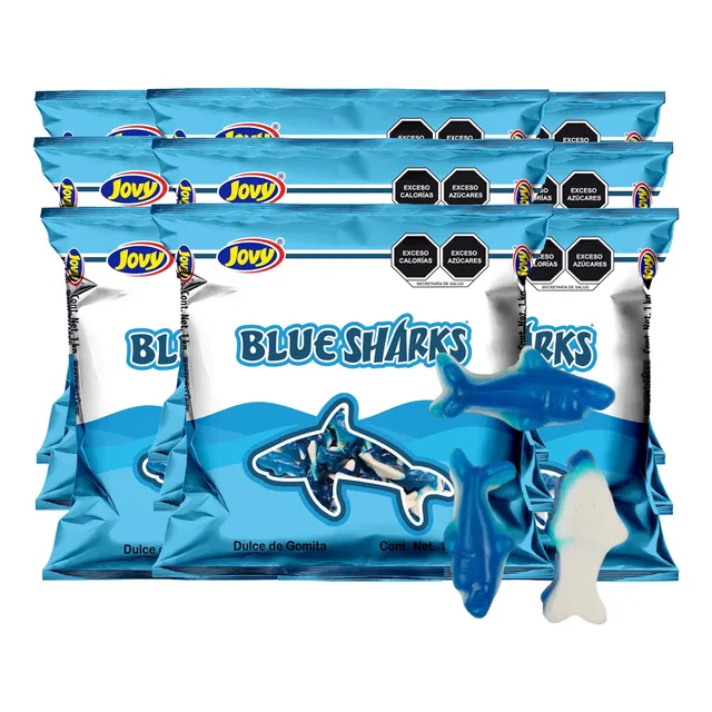 Gomitas Tiburones Mora Azul 19 Kg Jovy