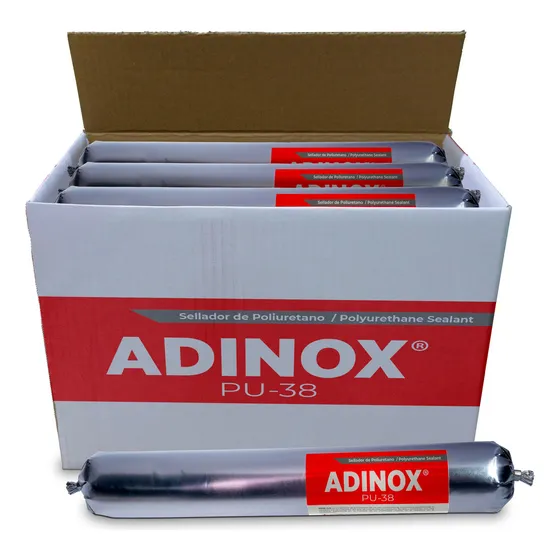 Caja Adinox® Pu-38, Adhesivo Sellador De Poliuretano Gris