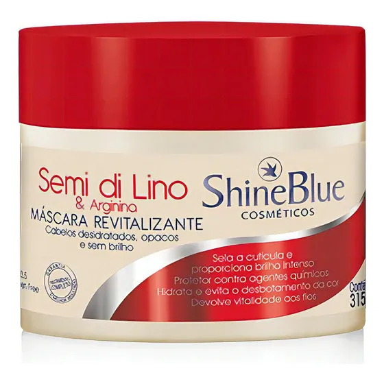 Máscara Semi Di Lino Arginina Revitalizante Shine Blue 315g