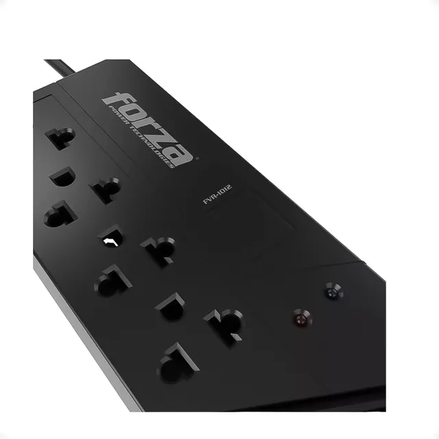 Alargue Regulador De Corriente Forza Fvr-1012 4 Tomas Color Negro