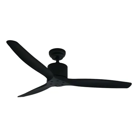 Ventilador de techo Primaterm Aviador con 3 aspas de Madera Sólida color negro estructura color negro, 1.32m de diámetro