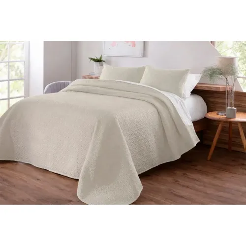 Kit Colcha Queen Jogo 3 Peças Camesa Ilusion Geo Matelassê Cor