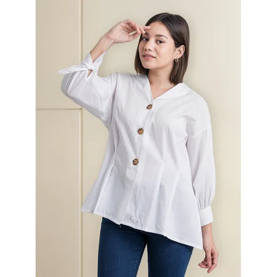 Blusa Ainoa - Nébula - Blanco