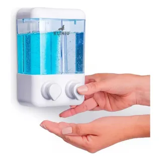 Dispensador Jabón Líquido Doble Compartimiento Gel Champú Dispensador Jabón Líquido Doble Compartimiento Gel Champú