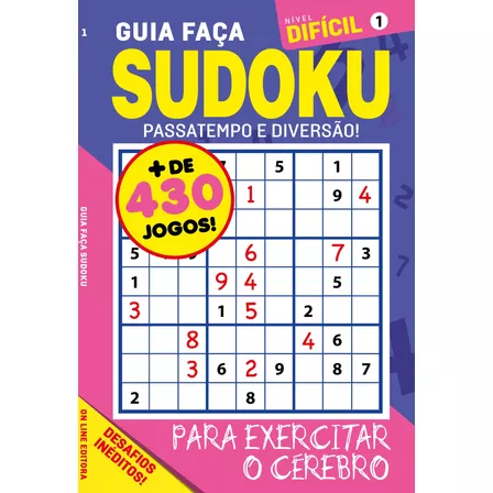 Guia faça - Sudoku - Nível difícil 1, de On Line a. Editora IBC - Instituto Brasileiro de Cultura Ltda, capa mole em português, 2018