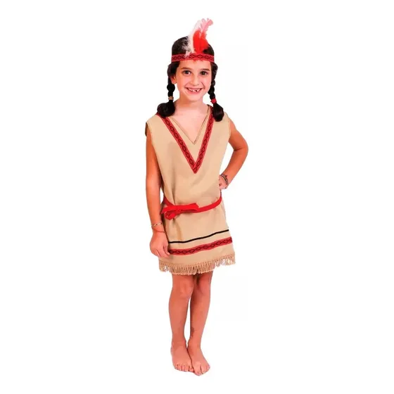 Disfraz India Infantil Fiesta Cotillon Pluma Cosplay Nena