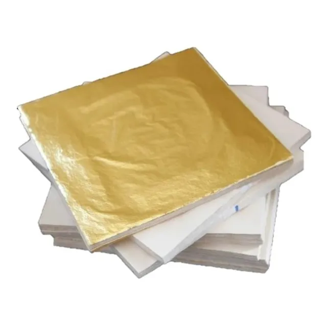 Hojas Oro (100 Pzs) Imitación Laminas Decorar Artesanías