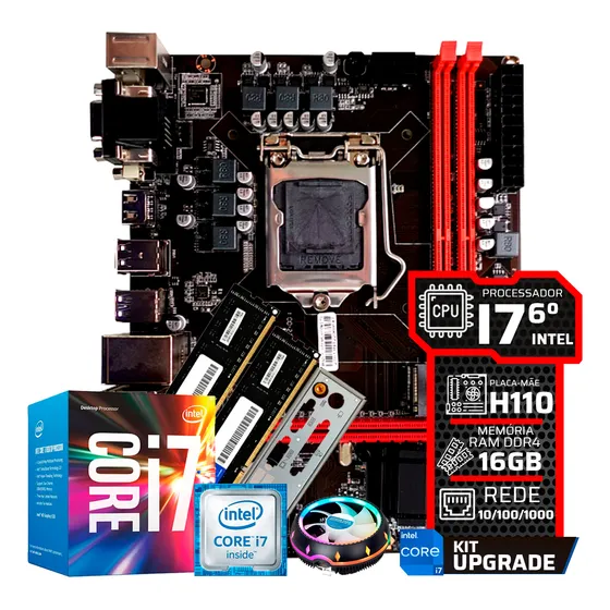 Kit Upgrade Intel Core I7 6°geração Ddr4 16gb Placa Mãe H110