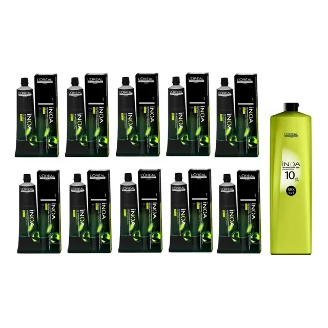 Kit Tintura Inoa Hair Dye Sin Amoniaco X10 + Oxidante 1000ml