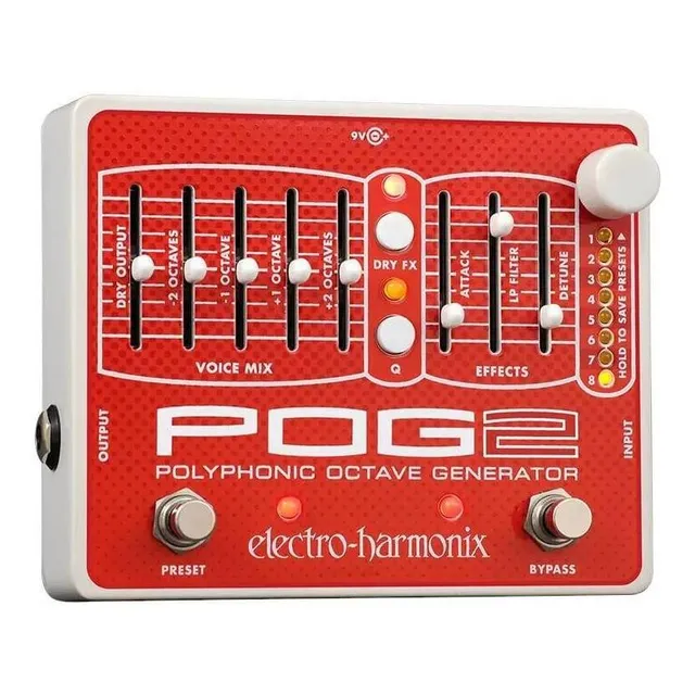Pedal de efecto Electro-Harmonix Polyphonic Octave Generator POG2 rojo