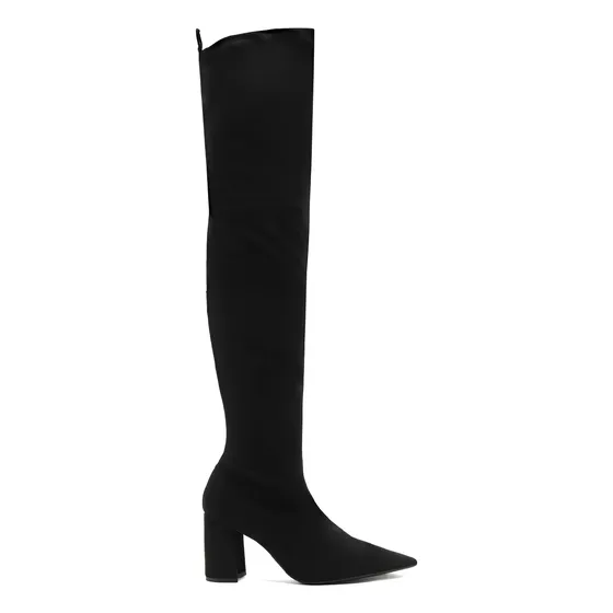 Bota Arezzo Over The Knee Preta Suede Salto Bloco Original