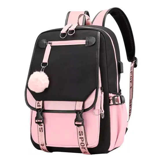 Mochila Impermeable Kawaii Estilo Coreano Notebook Usb Dn