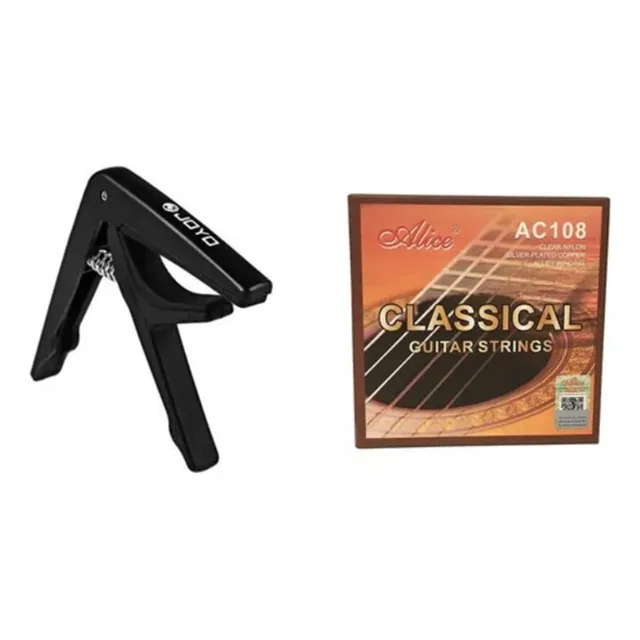 Capo Requinto Guitarra Con Púa + Cuerdas Guitarra Clásica