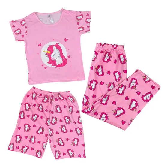 Pijama Para Niño Niña 3 Piezas Diferentes Colores Y Diseños