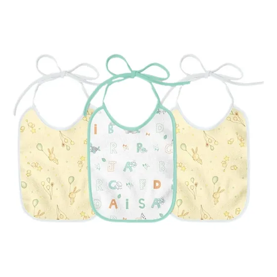 Kit Babador Felpudo Estampado Neutro 25x19cm 3 Pçs Papi