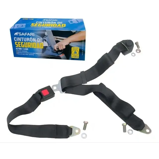 Cinturón De Seguridad Safari Negro 11509 Para Auto/camioneta