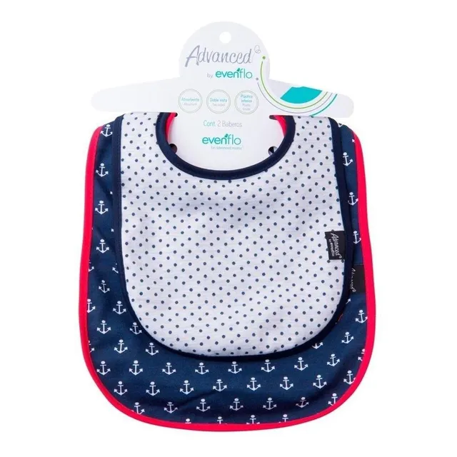Babero Evenflo Advanced Doble Vista 2 Pack Algodon Broche