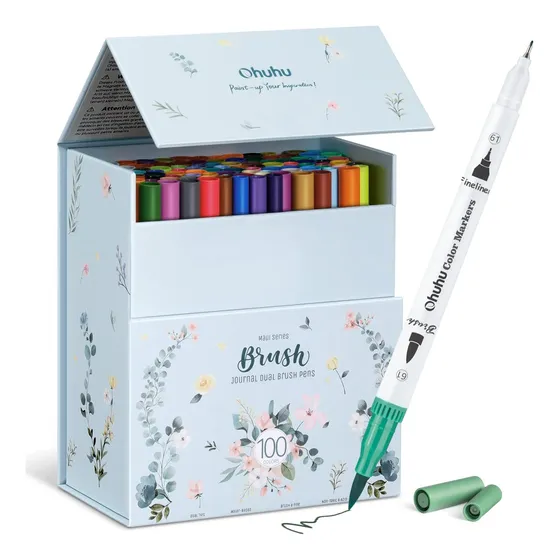 Marcadores Ohuhu Brush Pen Doble Punta Lettering Y Mas 100 U