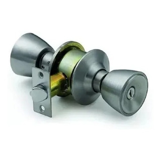 Cerradura Pomo C/llave Boton De Traba Acero Inox Brz1090 Cerradura Pomo C/llave Boton De Traba Acero Inox Brz1090