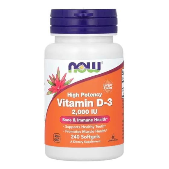Suplementos Now Foods, Vitamina D-3, 2000 Ui, Alta