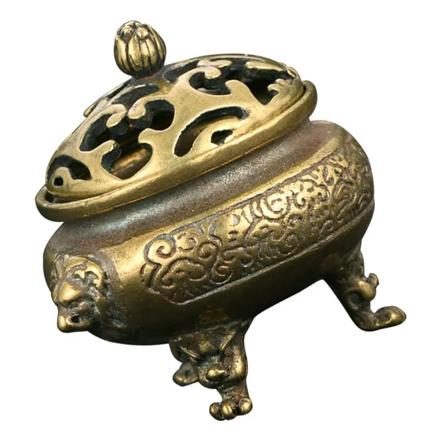 Recipiente Ceniza Cuenco Incienso Laton Vintage Soporte Para