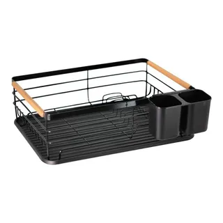 Yazi Escorredor De Louça De Pia Com Bandeja Porta Prato Inox Cor Preto Yazi Escorredor De Louça De Pia Com Bandeja Porta Prato Inox Cor Preto