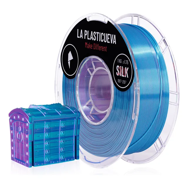 Filamento 3d Silk 1.75 1kg Seda Premium Color Dúo Púrpura-azul