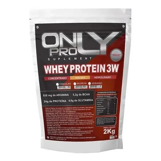 Whey Protein 3w 2kg Concentrado Isolado Hidrolisado Sabores