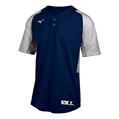 Mizuno Aerolite 2-button Baseball Jersey, Black-grey, Vkz2f