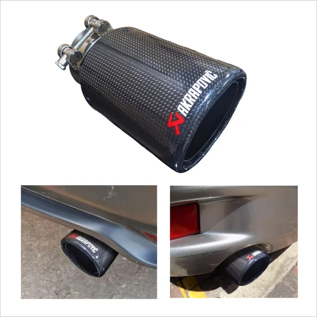 Puntera Escape Akrapovic Carro Sencilla Fibra Carbono Mate