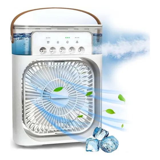 Ventilador Humificador Portátil Con Luces Led Climatizador De Aire Dehuka