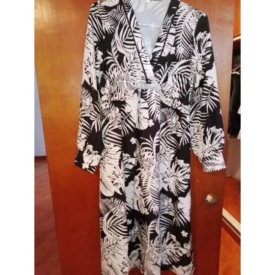 Vestido De Rayón Nuevo Talla L Hermoso