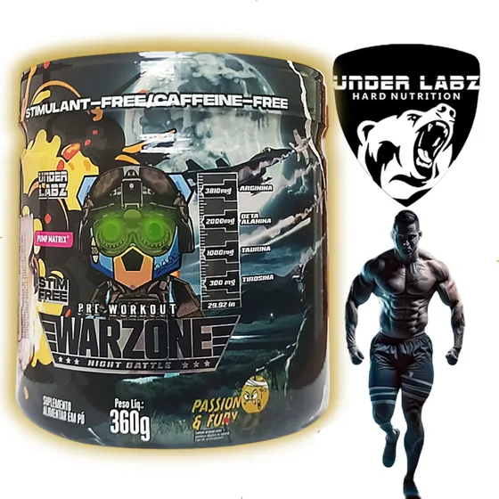 Warzone Night Battle Pré-treino 360g Passion Fury Under Labz Sabor PASSION FURY - ALTA PERFORMANCE