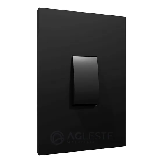 Interruptor Simples 4x2 - Recta Black Fosco Cor Preto