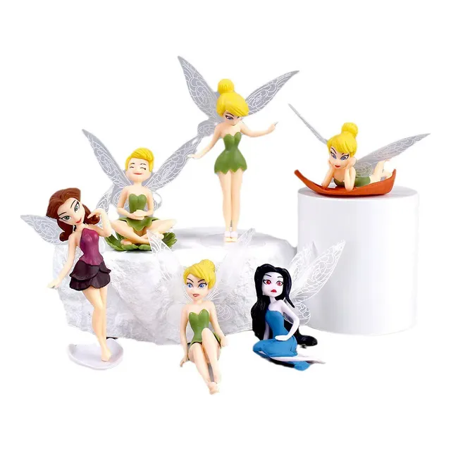 Kit 6 Fadas Miniaturas Disney Sininho Tinker Bell Rosetta