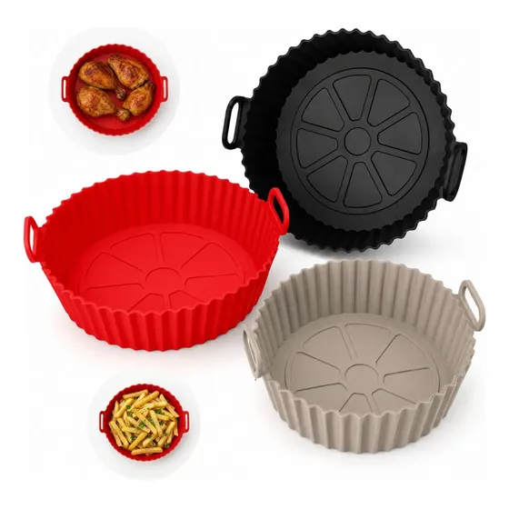 2 Formas Silicone Airfryer Antiaderente Reutilizável Lavável