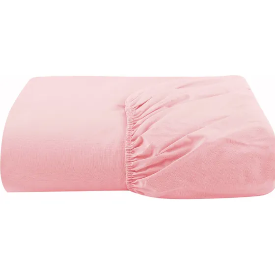 Lençol Mini Cama Montessoriana C/ Elástico Percal 200 Fios Cor Rosa