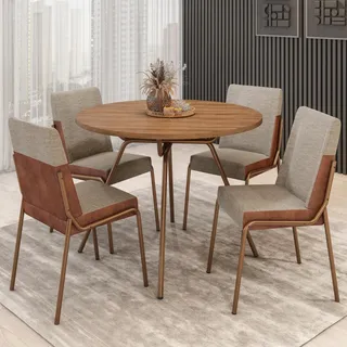 Conjunto Sala Jantar 4 Cadeiras Verona Carraro FreijĂł RosĂȘ Conjunto Sala Jantar 4 Cadeiras Verona Carraro FreijĂł RosĂȘ