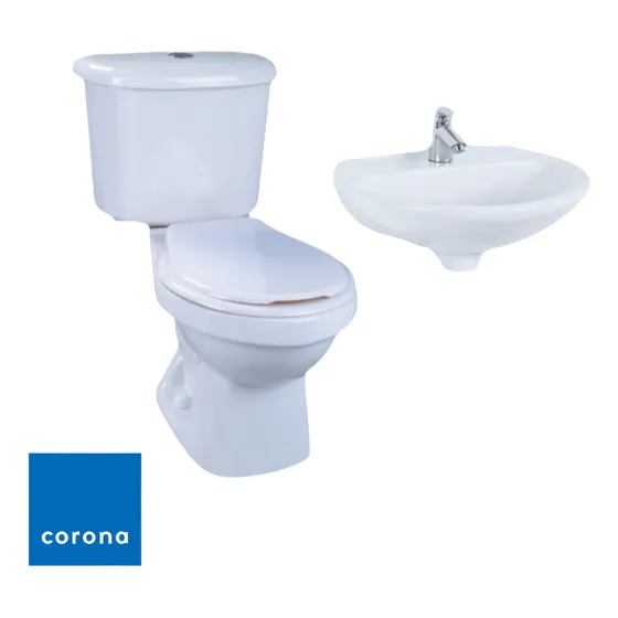 Sala De Baño - Marca Corona ( Sanitario + Lavamanos Colgar)