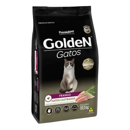 Ração Golden Para Gatos Adultos Castrados Sabor Frango 10kg