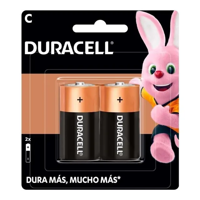 Duracell Pilas C alcalinas, baterías de larga duración 1.5V, 2 pilas