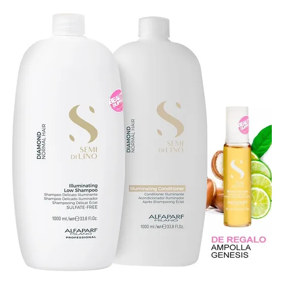 Kit Shampoo Y Acondicionador Alfaparf Semi Di Lino Diamond