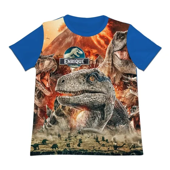 Franela Camisa Niño Jurassic World Dinosaurio En Poliester