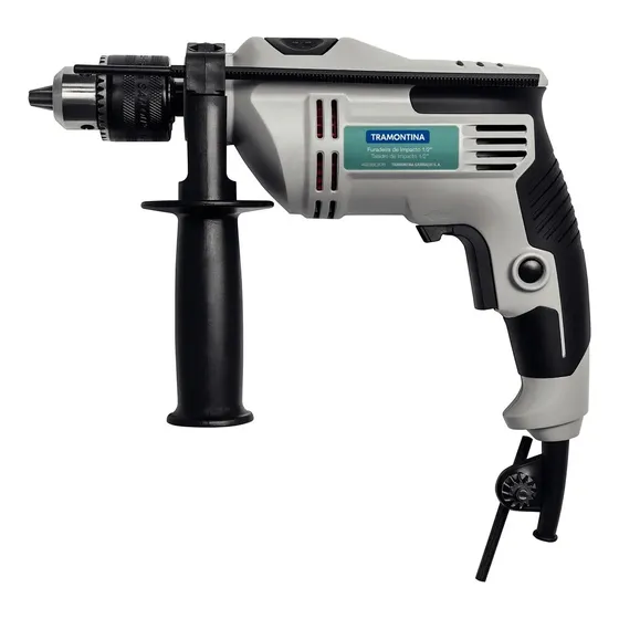 Furadeira De Impacto 500w 1/2 Verso/reverso Tramontina 127v Cor Cinza Frequência 1 110v