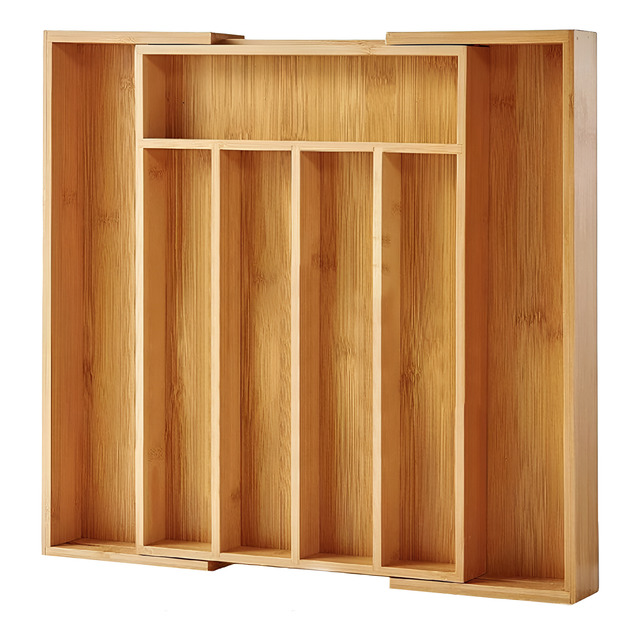 Organizador De Talheres Madeira 5 Divisórias Extensível Organizador De Talheres Madeira 5 Divisórias Extensível