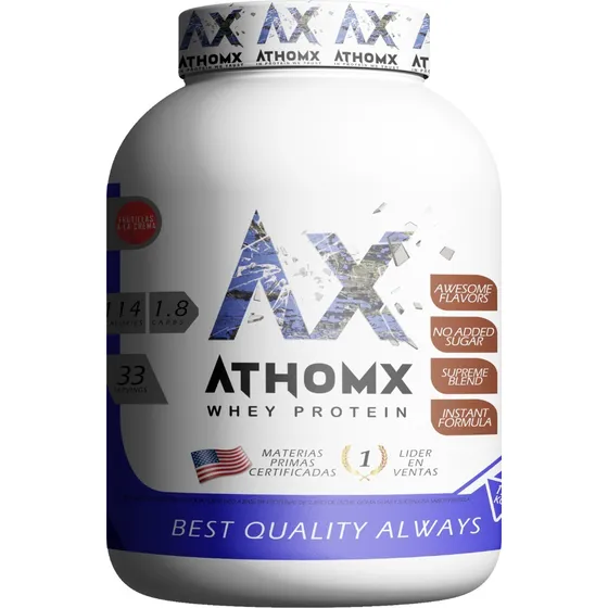 Proteina Suero 80% Whey Sabores 1 Kg Athomx Calidad